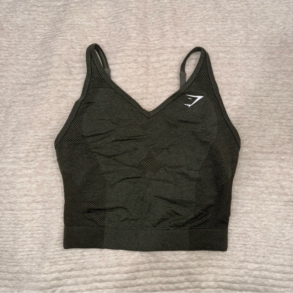 Gymshark Olive Green Cropped Tank